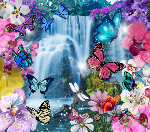 Rainfall and Butterflies 20 oz Sublimation wrap (256)