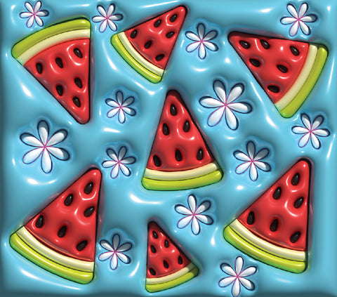 Puffy 3D Watermelon 20oz Vinyl Wrap (51)