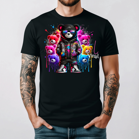 559 DTF Neon Bear Adult print