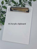 A5 Acrylic Clipboard with hardware