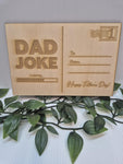 Dad Joke Fathers Day wooden card