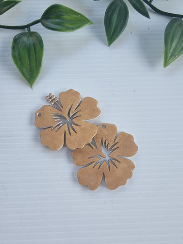 Acrylic Earrings Hawaiian Flower