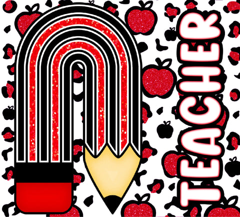 Teacher Pencil & Apples 20oz Vinyl Wrap  (61)