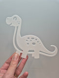 White acrylic Dinosaur mini wall plaques