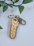 Wooden Father's Day Chain saw Keyring