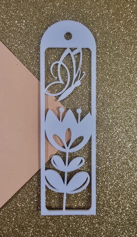 Flower and butterfly Acrylic Bookmark  with tassel