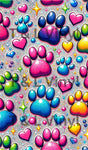 Glitter Paw Print Blank Sublimation Sheet 77