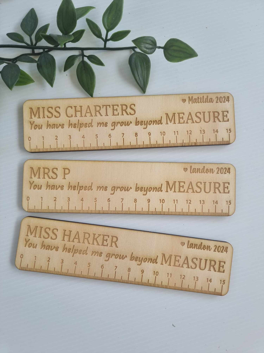 Wooden Ruler 15cm - ADD TEACHERS NAME IN NOTES and CHILDS NAME – T & L ...