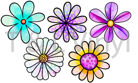 610 DTF Mini Daisy prints