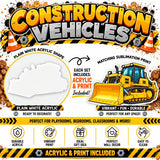 Construction Vehicles Blanks – Perfect for Sublimation