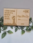 Engraved Wooden Postcard – Sentimental Silhouette Edition