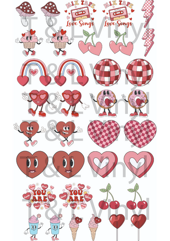 Acrylic Earring with Sublimation Sheet bundle Valentines 487