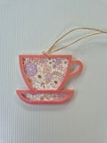 Tea/ Coffee cup Decor (comes white choose your colour outline)