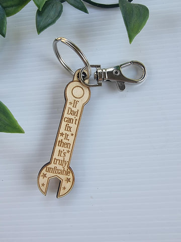 Wooden Father's Day Spanner Keyring