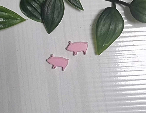 Acrylic Earring Studs - Small Pig (5 pair pack)