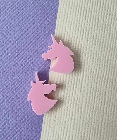 Acrylic Earring Studs - Small Unicorn (5 pair pack)