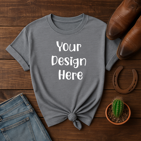 Country Theme Grey Shirt Mockup - Digital download
