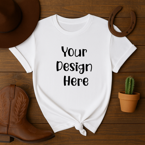 Country Theme White Shirt Mockup - Digital download
