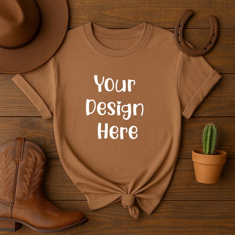 Country Theme Brown Shirt Mockup - Digital download