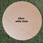 60cm Circle Acrylic Board - White no holes