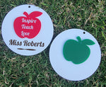 120mm Apple Circle Disk Blank - Perfect for Educator and Teacher Day Gift's