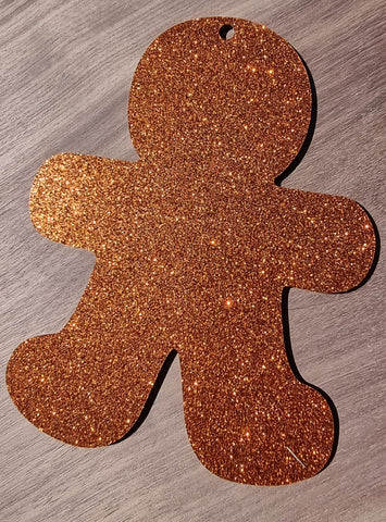 Acrylic Gingerbread Man Christmas Keyring 7cm by 4cm