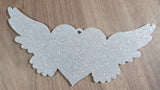 Acrylic Heart bauble with wings