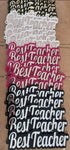 Best Teacher Acrylic bag tags/key ring or book mark (only these colours left)
