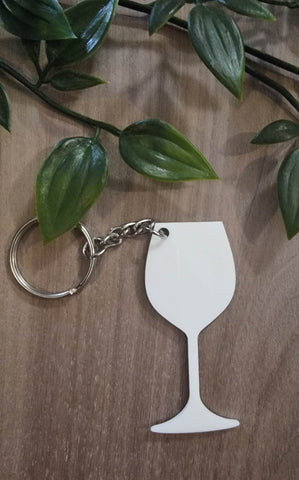 Wine Glass Acrylic key ring (send us a message for bulk prices)