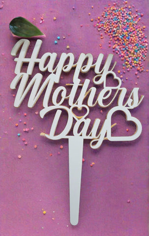 Mother's Day Acrylic Cake Topper - 12cm