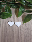 Acrylic Earring Studs - Small Heart (15  pair pack)