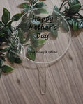 Acrylic Plant Stake - 12cm Circle with leaves