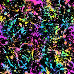 (61) Rainbow Splatters Abstract Print 30cm x 30cm