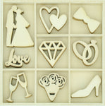 Wooden Shapes Forever & Always 45pc