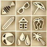 Wooden Shapes Summertime 55pc