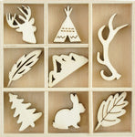 Wooden Shapes Woodlands 40pc